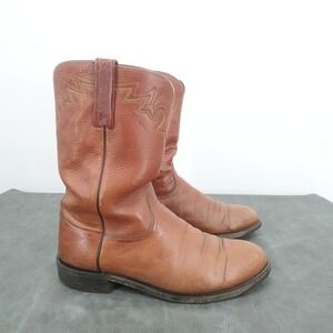 Lucchese 2000 Western Boots Mens 9.5D Brown Leather Roper Cowboy USA